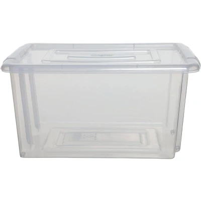 Afbeelding van Whitefurze Stack &amp; Store Medium opbergdoos 32 liter zonder deksel, transparant