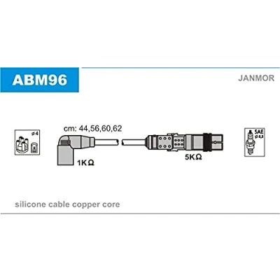 Afbeelding van Bougiekabelset JANMOR ABM96