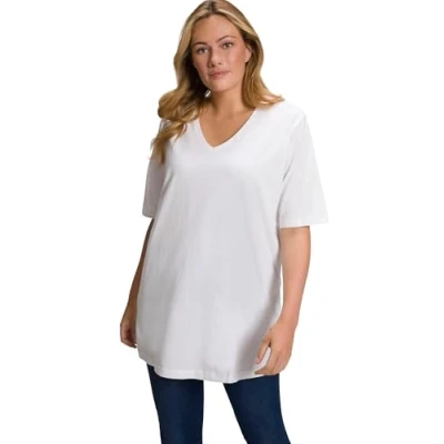 Afbeelding van Ulla Popken Basic T shirt voor dames, sneeuwwit, 46 48