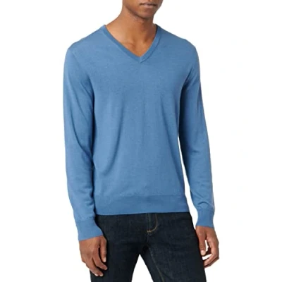 Afbeelding van Hackett London Heren GMD Merino Silk V NCK Pullover Sweater, Bruin (Khaki), XS, (Kaki), XS