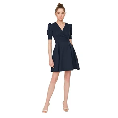 Afbeelding van Trendyol Polyester Mix Jurk Marineblauw A lijn 38 marineblauw, 64