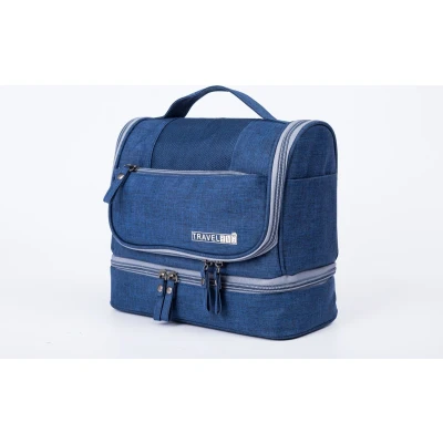 Afbeelding van Toilettassen Beautycases Toilettas met Haak Reis Organizer Navy Blauw