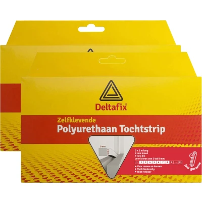 Afbeelding van Tochtstrip 2x tochtwering wit zelfklevend universeel 6 m x 9 mm Tochtstrippen