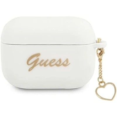 Afbeelding van Guess Guaplush Beschermhoes voor AirPods Pro, witte siliconen bedelcollectie