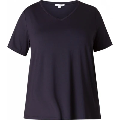 Afbeelding van Base Level Curvy basic T shirt Alba donkerblauw