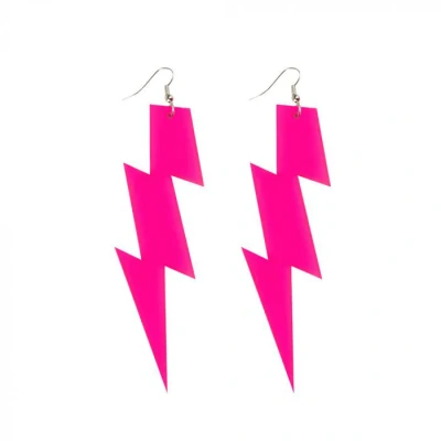 Afbeelding van Oorbellen bliksem Neon roze
