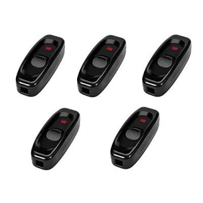 Afbeelding van Nikou 5 stuks lichtschakelaars AC 250 V 10 A Inline ON/Off Tafellamp Bureaulamp Kabelschakelaar met LED controlelampje (Kleur: zwart)