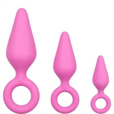 Afbeelding van Roze Buttplugs Met Trekring Setje