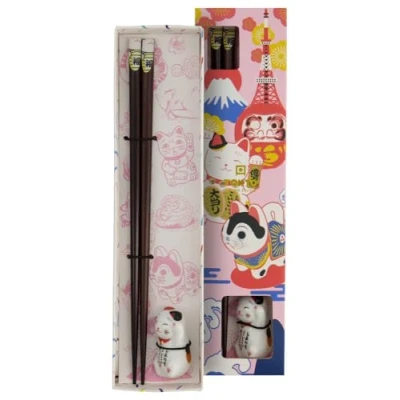Afbeelding van Tokyo Design Studio Eetstokjes Set Lucky Cat B