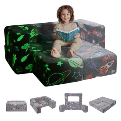 Afbeelding van VEVOR speelsofa modulaire speelmeubel kindersofa grijs 100x100x20cm
