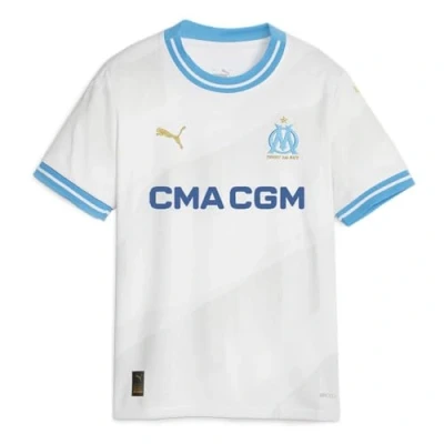 Afbeelding van Puma Olympique DE Marseille HOME Jersey Replica JR Sport Tshirt voor kinderen, Maat: 128, white