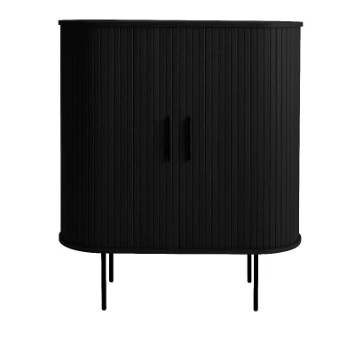 Afbeelding van Nordic Home Kelly glazenkast zwart Hout