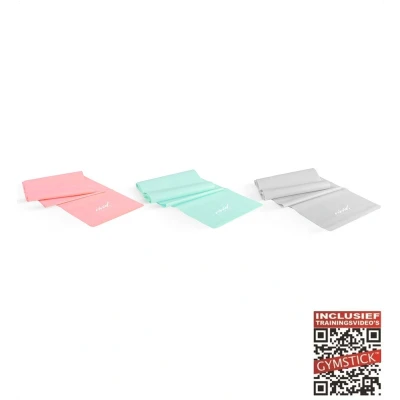 Afbeelding van Gymstick Vivid Exercise Bands Set Weerstandsbanden 3 Stuks Met Online Trainingsvideo&#039;s