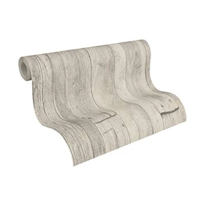 Afbeelding van A.S. Création 95931 1 Behang in Houtlook Elements Vliesbehang, Grijs Beige Crème, 10.05 m x 0.53