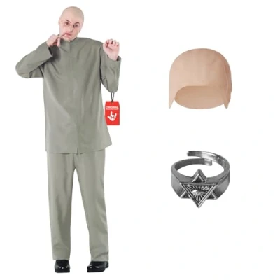 Afbeelding van Morph Evil Doctor Kostuum Mannen Powers Filmkostuum Volwassen Grijs 60s Halloween Kostuums Voor M