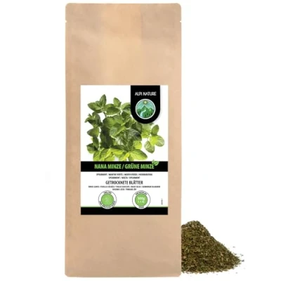 Afbeelding van Alpi Nature Nana Mint (500G) schreeuwde munt zacht gedroogd 100% puur en natuurlijk om thee Marokkaanse kruidenthee nanamine te bereiden