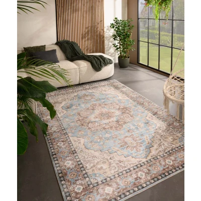 Afbeelding van Vintage Buitenkleed Valenca Fino Lichtblauw 120x160 Cm