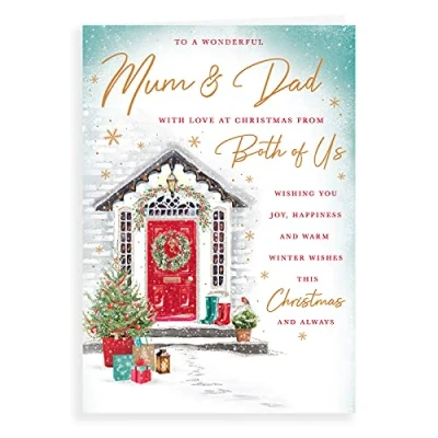Afbeelding van Traditionele kerstkaart mama &amp; papa van beide VS 10 x 7 inch Piccadilly Groeten