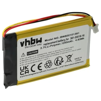 Afbeelding van vhbw 1 x accu compatibel met Garmin Nüvi 1490, 1490T, 1400 GPS Navigation Navi (1250 mAh, 3,7 V, Li Polymeer)