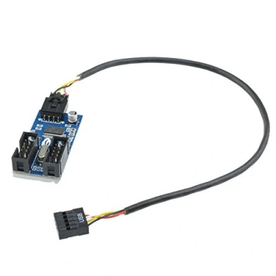 Afbeelding van Winwill 9 pins mannelijke splitterkabel 1 naar 2 female met USB aansluiting 9P connector adapter