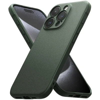 Afbeelding van Ringke Onyx Compatibel met iPhone 15 Pro Max Case, Robuust Duurzaam Schokbestendig TPU Hoesje Dark Green