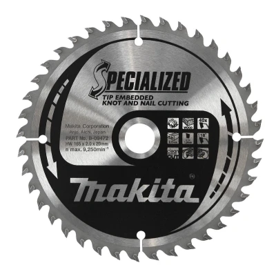 Afbeelding van Makita B 09422 Cirkelzaagblad Hout (noest/spijker) 190x30x1,3mm