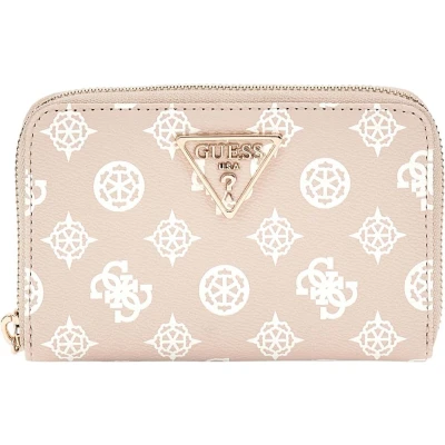 Afbeelding van GUESS Portemonnee Laurel Zip Around Wallet Sand Logo Beige