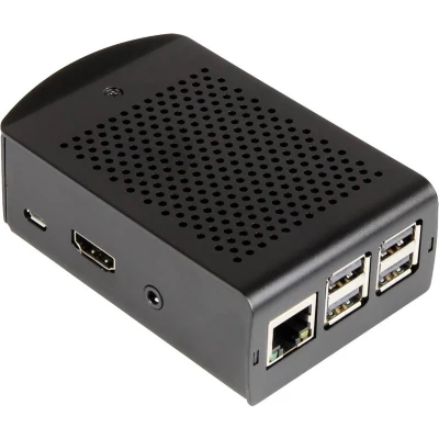 Afbeelding van Joy it rb alucase+06 SBC behuizing Geschikt voor serie: Raspberry Pi® Met bevestigingslasplaat Zwart