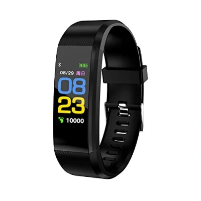 Afbeelding van Smart Watch voor dames en heren, fitnesstracker, bloeddruk, hartslag, Bluetooth armband, IP67 waterdicht, stappenteller, gezondheidshorloge (zwart)