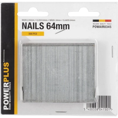 Afbeelding van Powerplus POWAIR0345 Nagels Voor nietmachine tacker #500 64mm