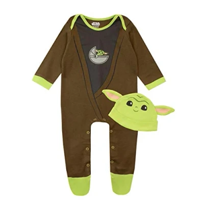 Afbeelding van Star Wars Baby Jongens Pyjamapakje en hoedenset The Mandalorian Yoda Veelkleurig 74