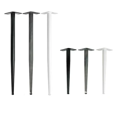 Afbeelding van 4x Natural Goods Berlin Conical Legs tafelpoten, conisch verlopende, gepoedercoate stalen poten, 4 mm bodemplaat, in hoogte verstelbare vloerbescherming, DIY, (72 cm (eettafel/bureau), zwart)