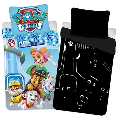 Afbeelding van Paw Patrol Dekbedovertrek Glow in the dark pup&#039;s / 1 persoons