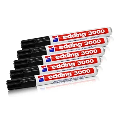 Afbeelding van edding Permanente marker 3000, zwart, 1,5 3 mm, navulbaar, 5 pack, 4 300001_5