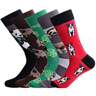 Afbeelding van Ambielly Heren Grappig Sokken 5 paar Kleurrijk Katoen Nieuwigheid Bemanning Met patroon Kunst Funky Fashional Gewoontjes Jurk (LB00007B)