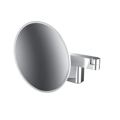 Afbeelding van Emco scheer en cosmeticaspiegel rond met 2 schakelaars voor lichtsterkte kleur 20cm wandmodel armig vergroting 3 voudig 109506031