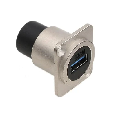 Afbeelding van HangTon 2pack USB 3.0 Panel Socket Koppeling Waterdichte Connector, Inline Kabel Chassis Vrouwelijk naar Extension, IP65 Schot Pass Through