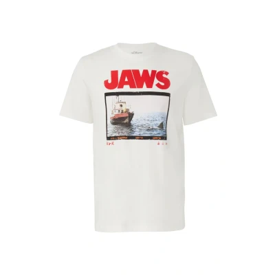 Afbeelding van s.Oliver MIT JAWS Tshirt print, Heren, Maat: XL, Weiß