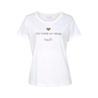 Afbeelding van Lascana Tshirt print, Dames, Maat: 32/34, Ecru