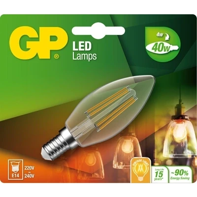 Afbeelding van Gp Led lamp e14 4w 470lm kaars filament 745GPCAN078128CE1