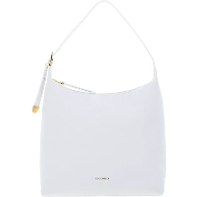 Afbeelding van Coccinelle Leren Schoudertas Gleen Handbag Brillant White Wit