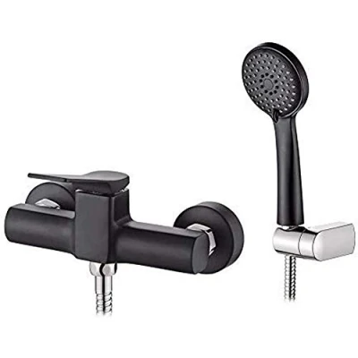 Afbeelding van Ibergrif M12004B Douchekraan, Douchekraan Set, met Handdouche, Doucheslang, Zwart