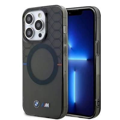 Afbeelding van BMW IML Printed Pattern Back Case (MagSafe Compatible Geschikt voor Apple iPhone 15 Pro (6.1&quot;) Grijs