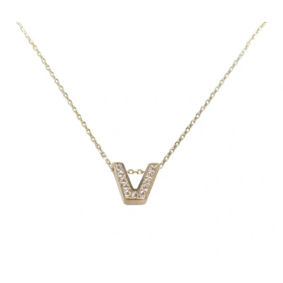 Afbeelding van Gouden ketting met V zirkonia hanger
