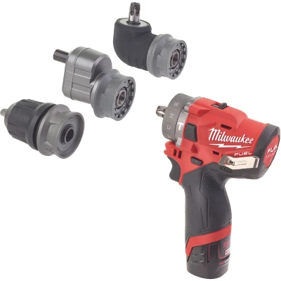 Afbeelding van Milwaukee M12 FPDXKIT 202X subcompacte slagboormachine met verwisselbare kop set (2x 2,0Ah accu) in HD Box