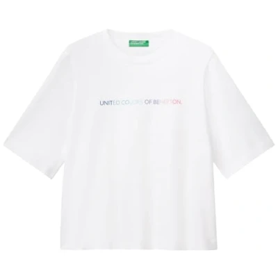 Afbeelding van United Colors of Benetton WITH LOGO Tshirt print, Dames, Maat: Small, White