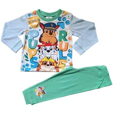 Afbeelding van Paw Patrol pyjama wit met groen Pups Rule pyama maat 110