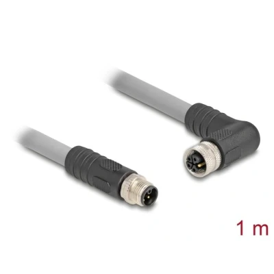 Afbeelding van Delock M12 Kabel L kodiert 5 Pin Stecker gerade zu Buchse rechts gewin