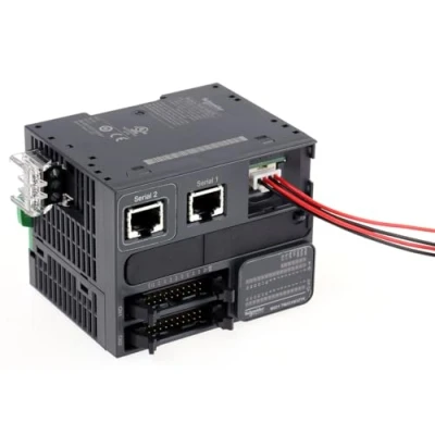 Afbeelding van Schneider electric modicon m221 controller 32 i o voeding 24vdc in 16 si so tra 4 high sp 2 x 0 10v out sour serial tm221m32tk
