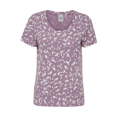 Afbeelding van ICHI Ihlisa Tshirt print, Dames, Maat: Large, Lavender mist
